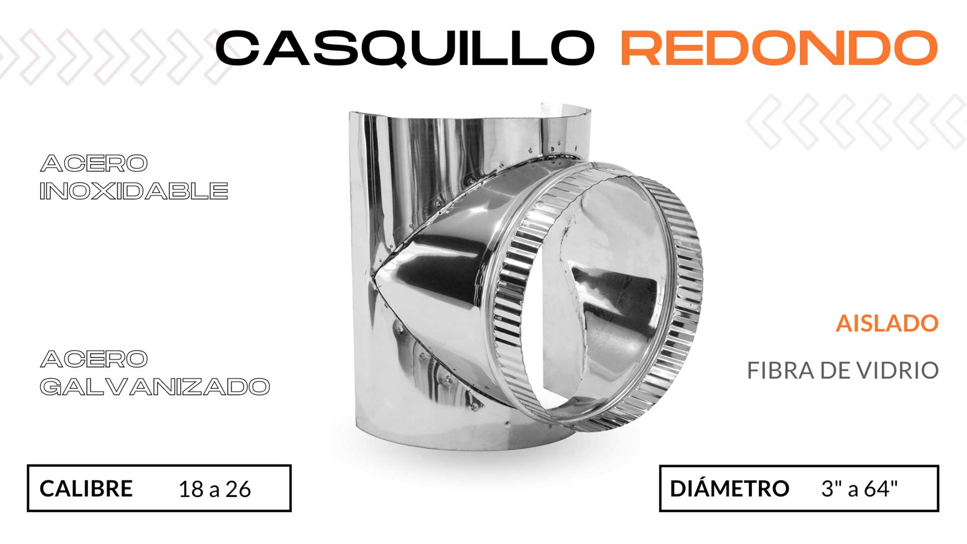 Casquillo redondo para ductos