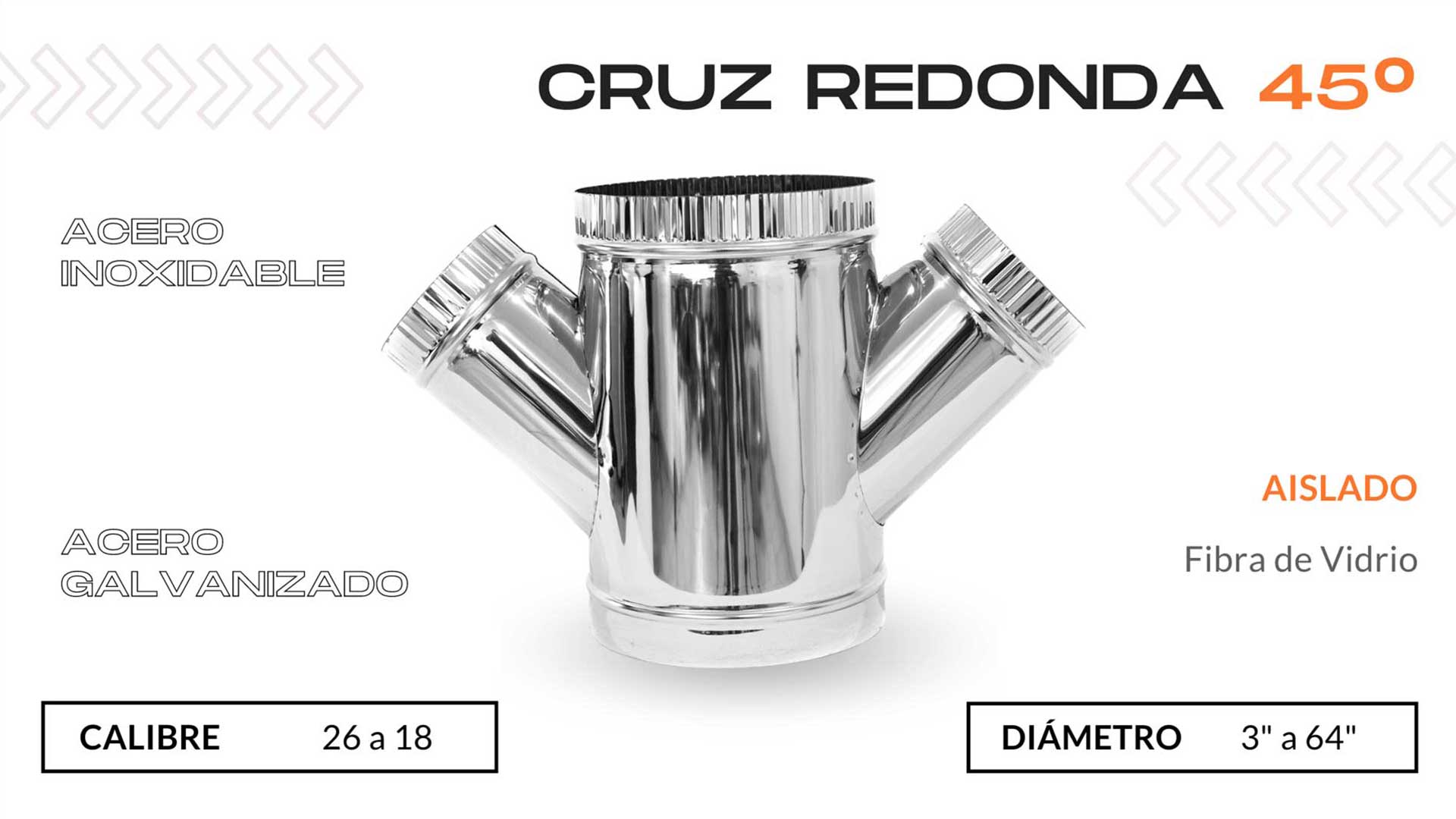 Cruz Redonda 45 acero inoxidable