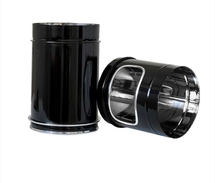 Bote para basura de acero inoxidable negro